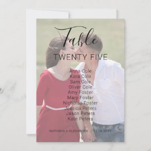 Carte de tableau de Mariage photo Natasha 2