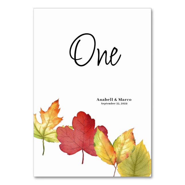 Carte de tableau Mariage de l'écriture de automne (Dos)