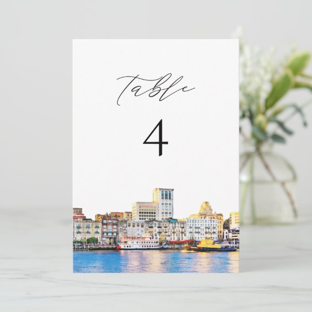 Carte de tableau SAVANNAH Georgia Watercolor (Debout devant)