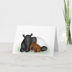 Carte de tapir mère et bébé