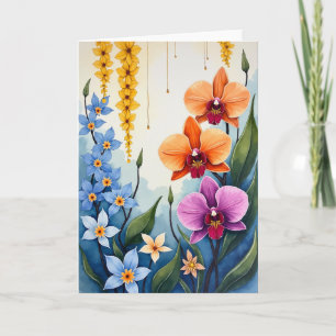 Carte de tapisserie de fleurs d'anniversaire radie