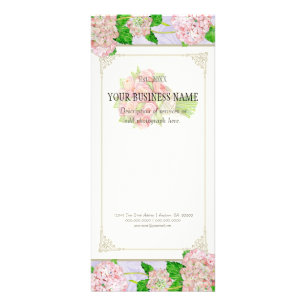 Carte de tarifs d'affaires - fleuriste rose