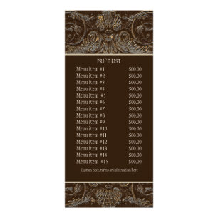 Carte de tarifs d'affaires - le baroque Antiqued
