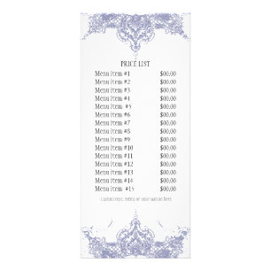 Carte de tarifs d'affaires - remous de damassé de