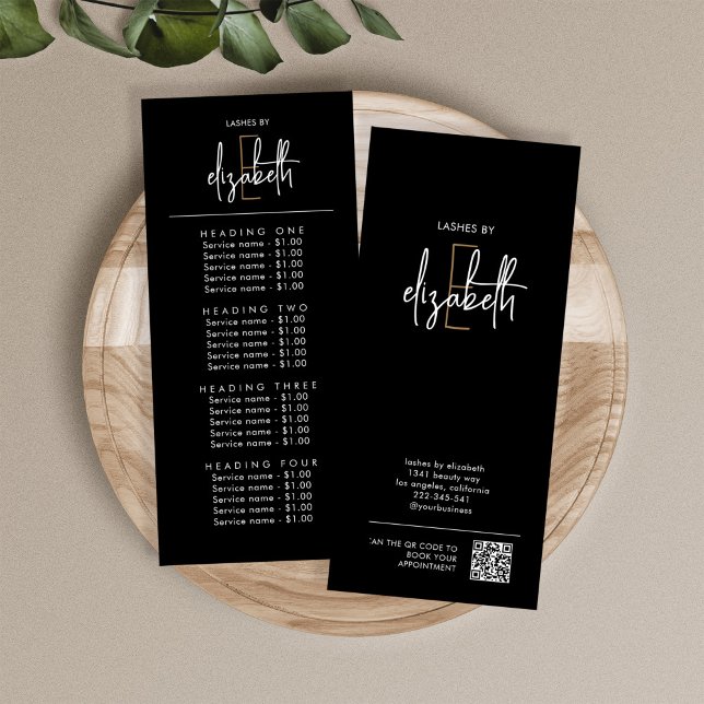 Carte de tarifs de salon (Créateur téléchargé)