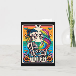 Carte de tarot Les Amoureux Arc-en-ciel Embrassant