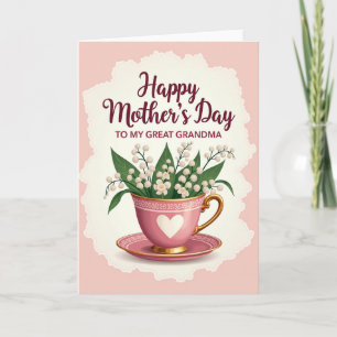 Carte de tasse à thé sincère rayée