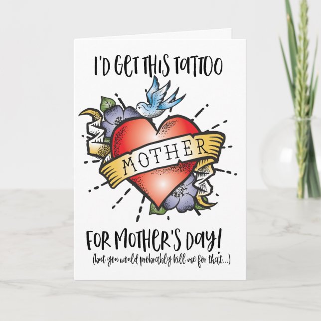 Carte de tatouage de la fête des mères (Devant)