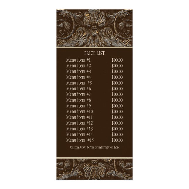 Carte de taux d'affaires - Elégant or antique baro (Devant)