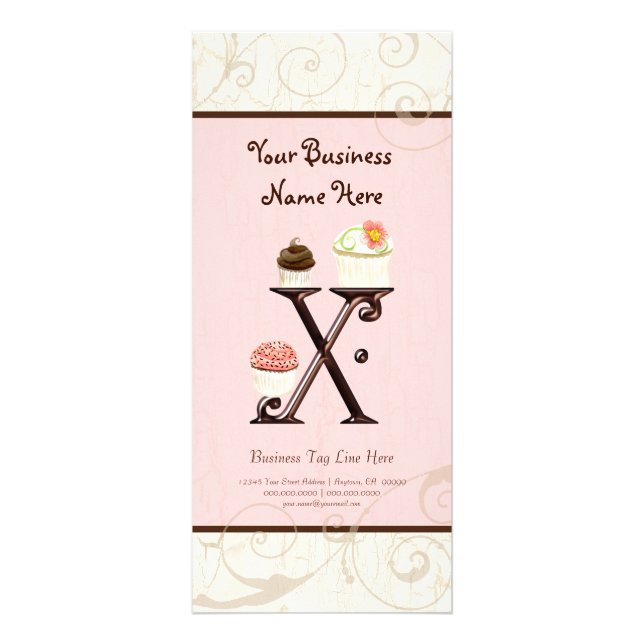 Carte de taux d'affaires - Lettre X Monogramme Des (Devant)
