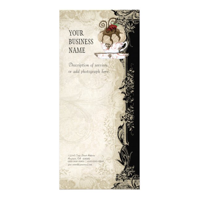 Carte de taux d'affaires - Style baroque dentelle  (Devant)