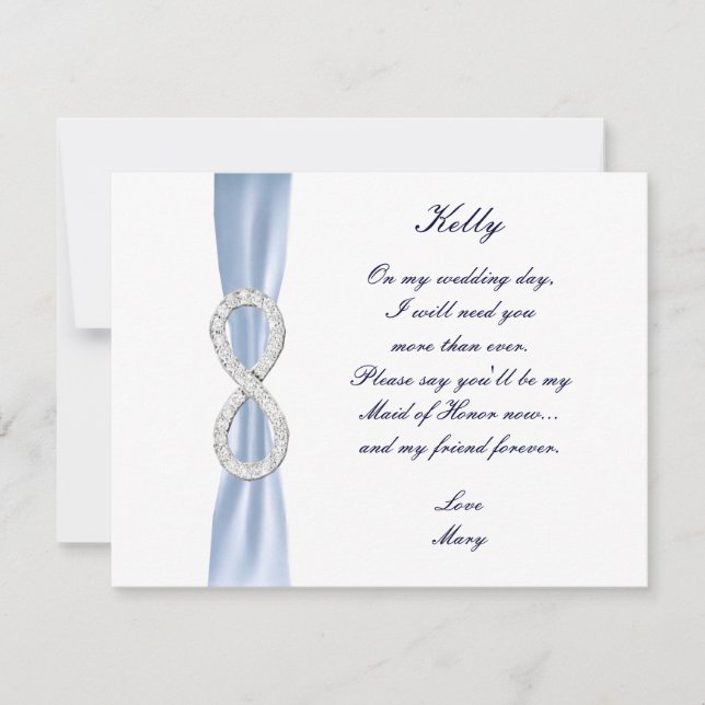 Carte de témoin de mariage Blue Diamond Infinity (Devant)