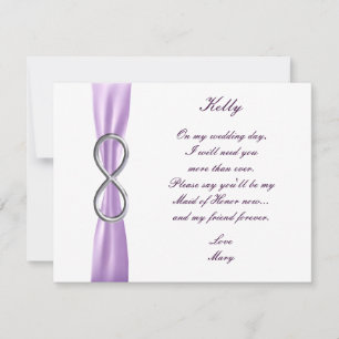 Carte de témoin de mariage Lavender Infinity