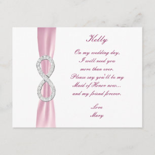 Carte de témoin de mariage Pink Diamond Infinity
