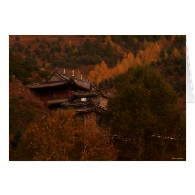 Carte de temple bouddhiste (Devant horizontal)