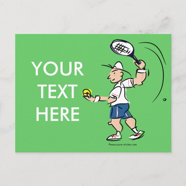 Carte de tennis amusante pour joueur de tennis, pa (Devant)