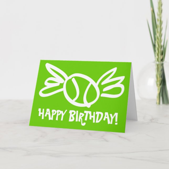 Carte de tennis humoristique pour Anniversaire (Devant)