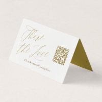 Carte de tente de code QR de mariage or Partagez l