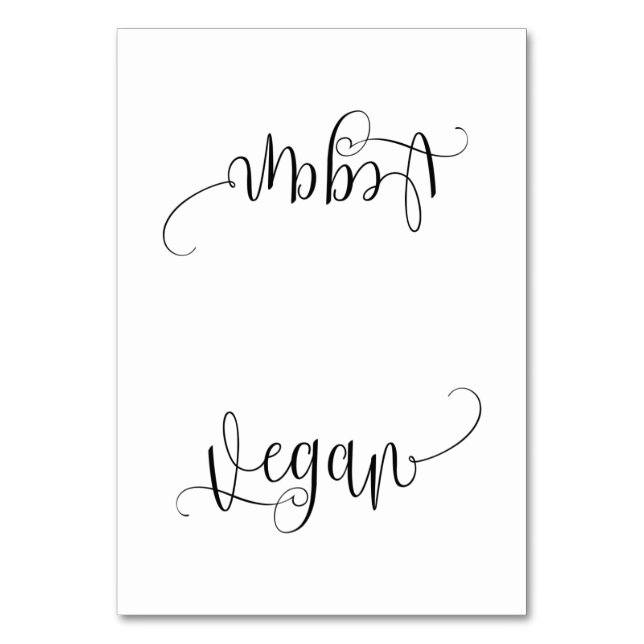 Carte de tente de table Vegan Budget (Par défaut)