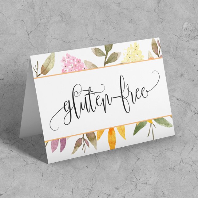 Carte de tente Gluten Free Floral Table (Créateur téléchargé)