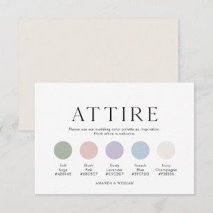 Carte de tenue de mariage botanique
