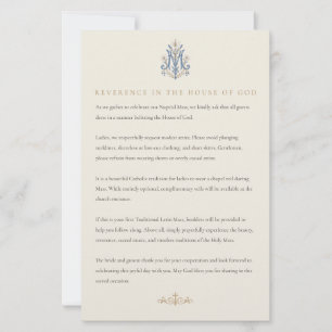 Carte de tenue de mariage catholique marial pour i