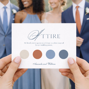 Carte de tenue de mariage élégante avec palette de