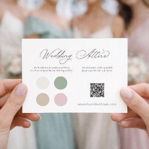 Carte de tenue de mariage élégante avec palette de