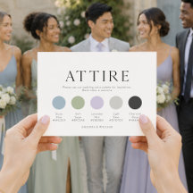 Carte de tenue de mariage English Meadow