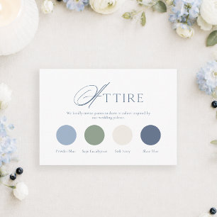 Carte de tenue de mariage poussiéreuse bleue scand
