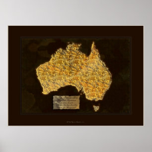 Carte de TERRA AUSTRALIS Poster d'art
