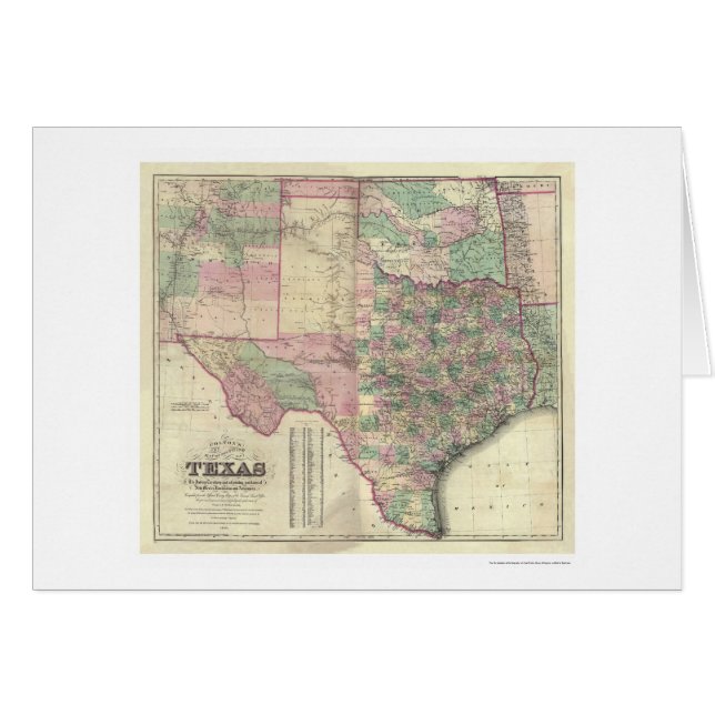 Carte de territoire du Texas par Colton 1872 (Devant horizontal)