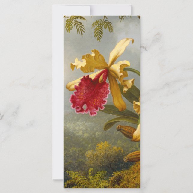 Carte de tête d'orchidées et de colibris (Devant)