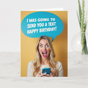 Carte de texte d'anniversaire surprise