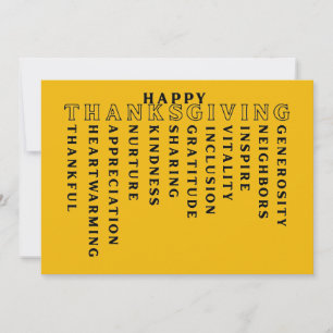 Carte de Thanksgiving acrostiche joyeuse