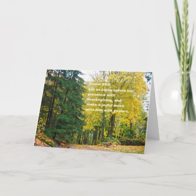 Carte de thanksgiving avec le 95:2 de psaume (Devant)