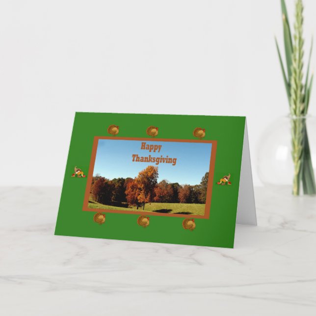 Carte de thanksgiving avec le thème rural du (Devant)