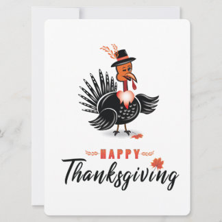 Carte de Thanksgiving avec un dessin animé de dind