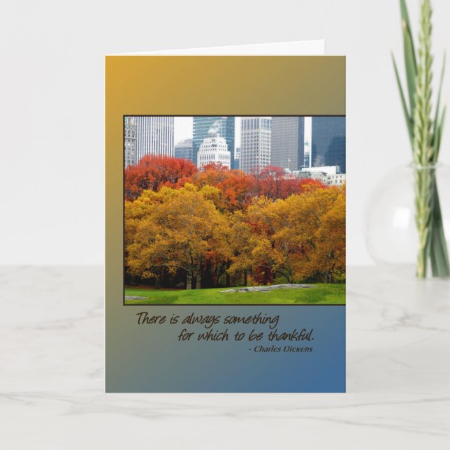 Carte de thanksgiving, couleurs d'automne, Central (Devant)