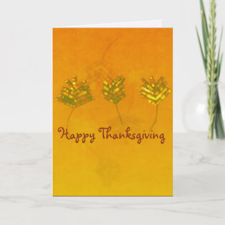 Carte de Thanksgiving Feuille en papier rustique