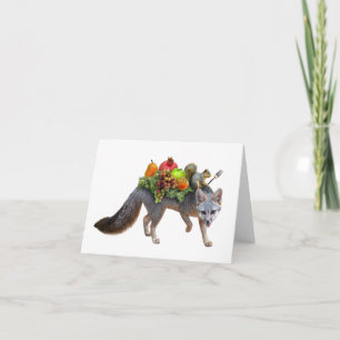 Carte de Thanksgiving Fox and Squirrel