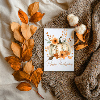Carte de Thanksgiving Pumpkin & Petals