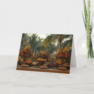 Carte de Thanksgiving Tropical Harvest Feast