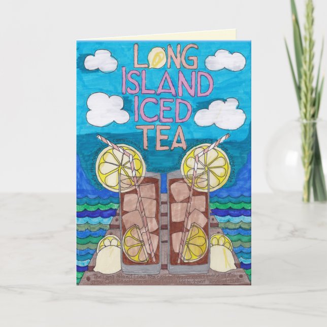 Carte de thé de glace du Long Island - heure (Devant)