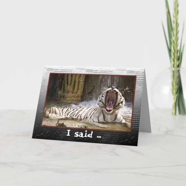 Carte de tigre de joyeux anniversaire (Devant)