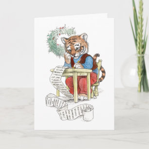 Carte de tigre de la liste de Noël