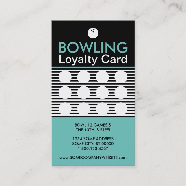 carte de timbre à bande de bowling (Devant)