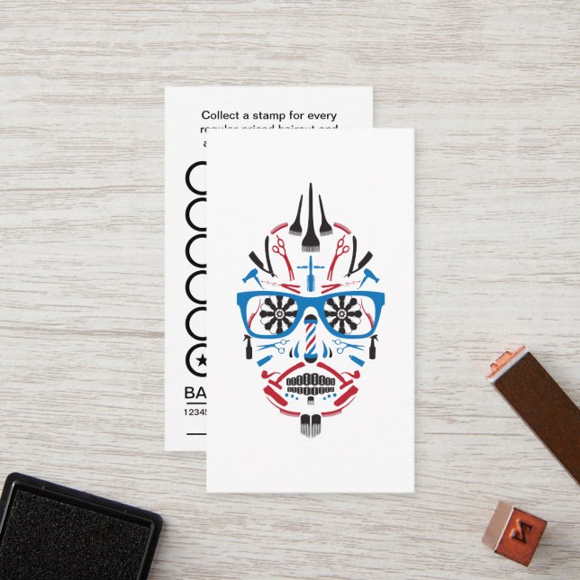 carte de timbre de crâne de sucre de (Devant/Arrière en situation)