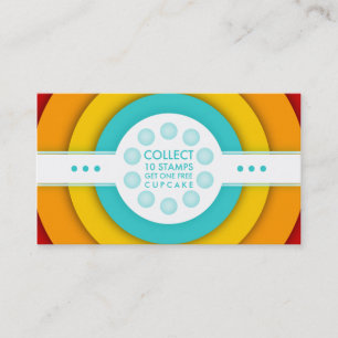 carte de timbre de fidélité CUPCAKE rétro