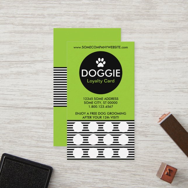 Carte de timbre de rayure de CHIENCHIEN (Devant/Arrière en situation)